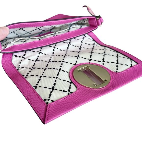 Kate Spade Newbury Lane Sally Crossbody Purse Hot Pink Saffiano Leather - Picture 7 of 11